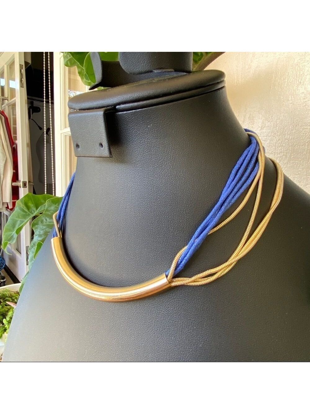 Ballet Statement Necklace Blue GOld $16 / bundle 3 for $25